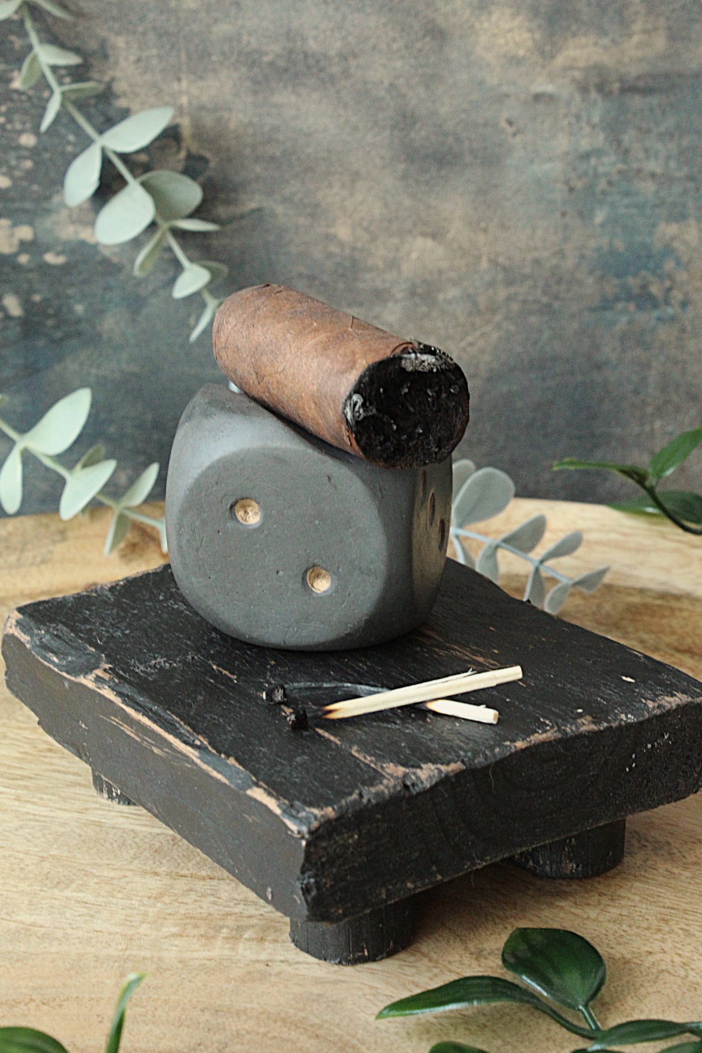 Handmade Dice Cigar Rest & Match Holder