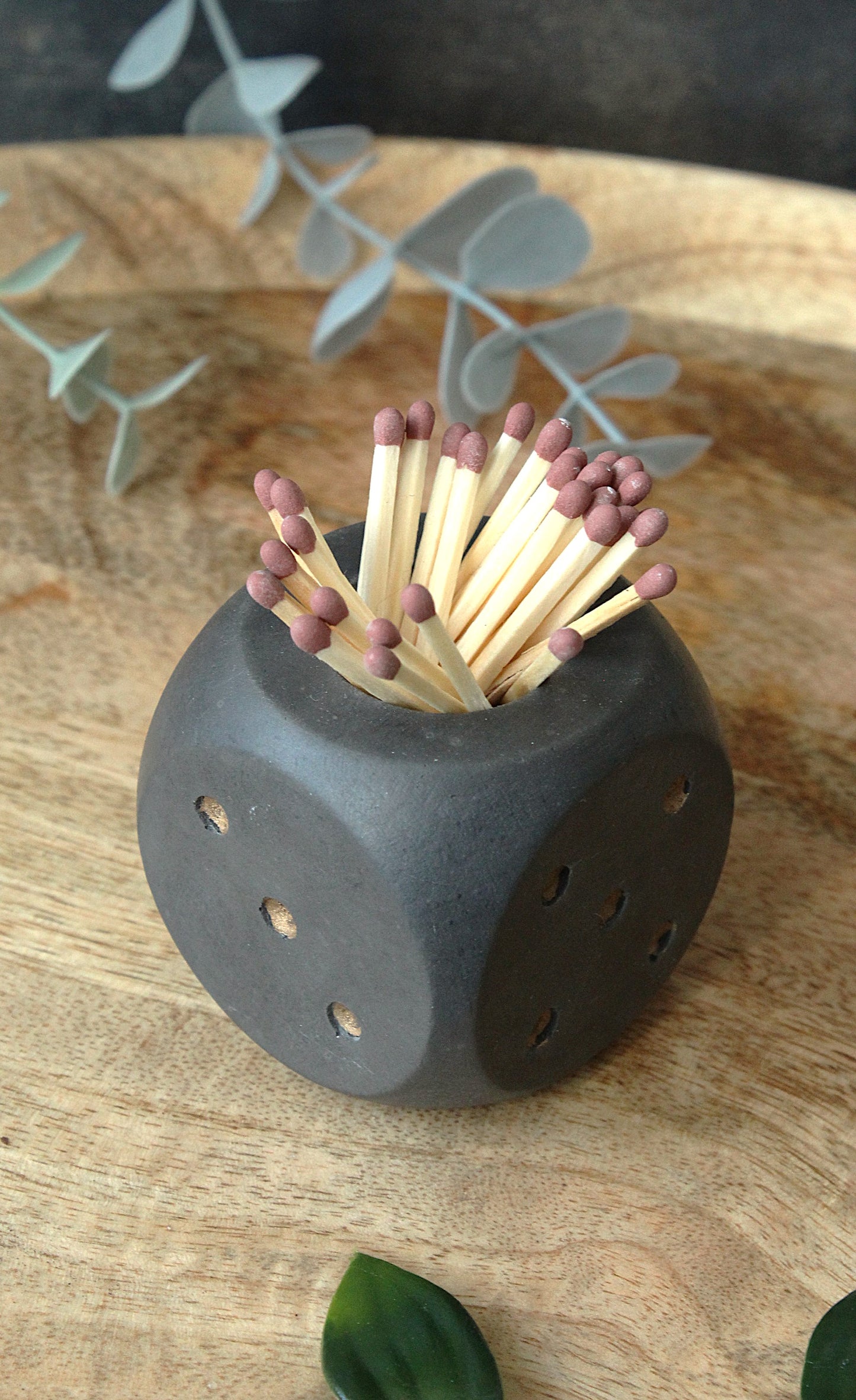 Handmade Dice Cigar Rest & Match Holder