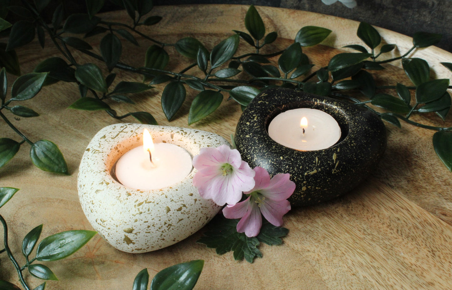 Heart Tealight Holder – Cast Stone