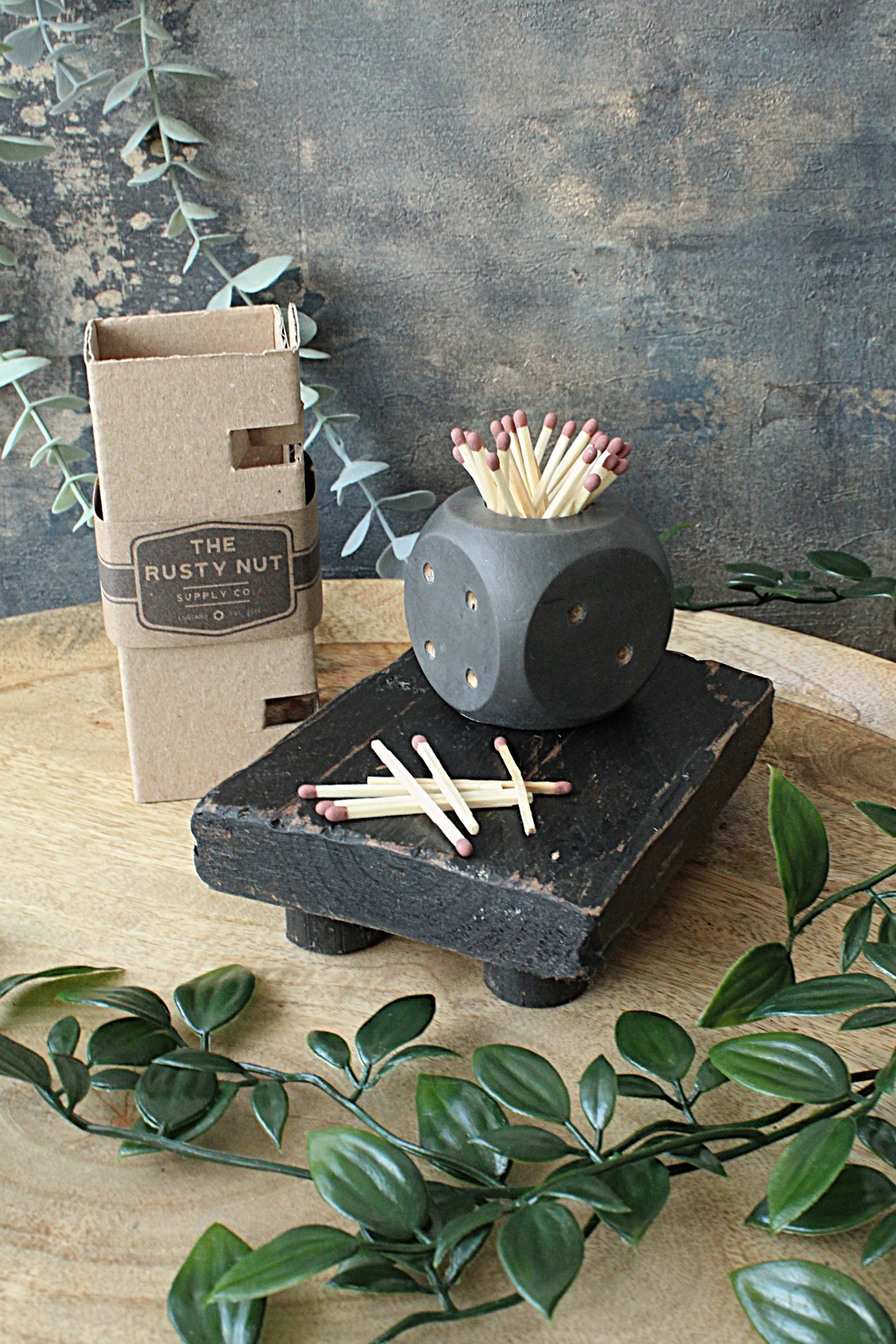 Handmade Dice Cigar Rest & Match Holder