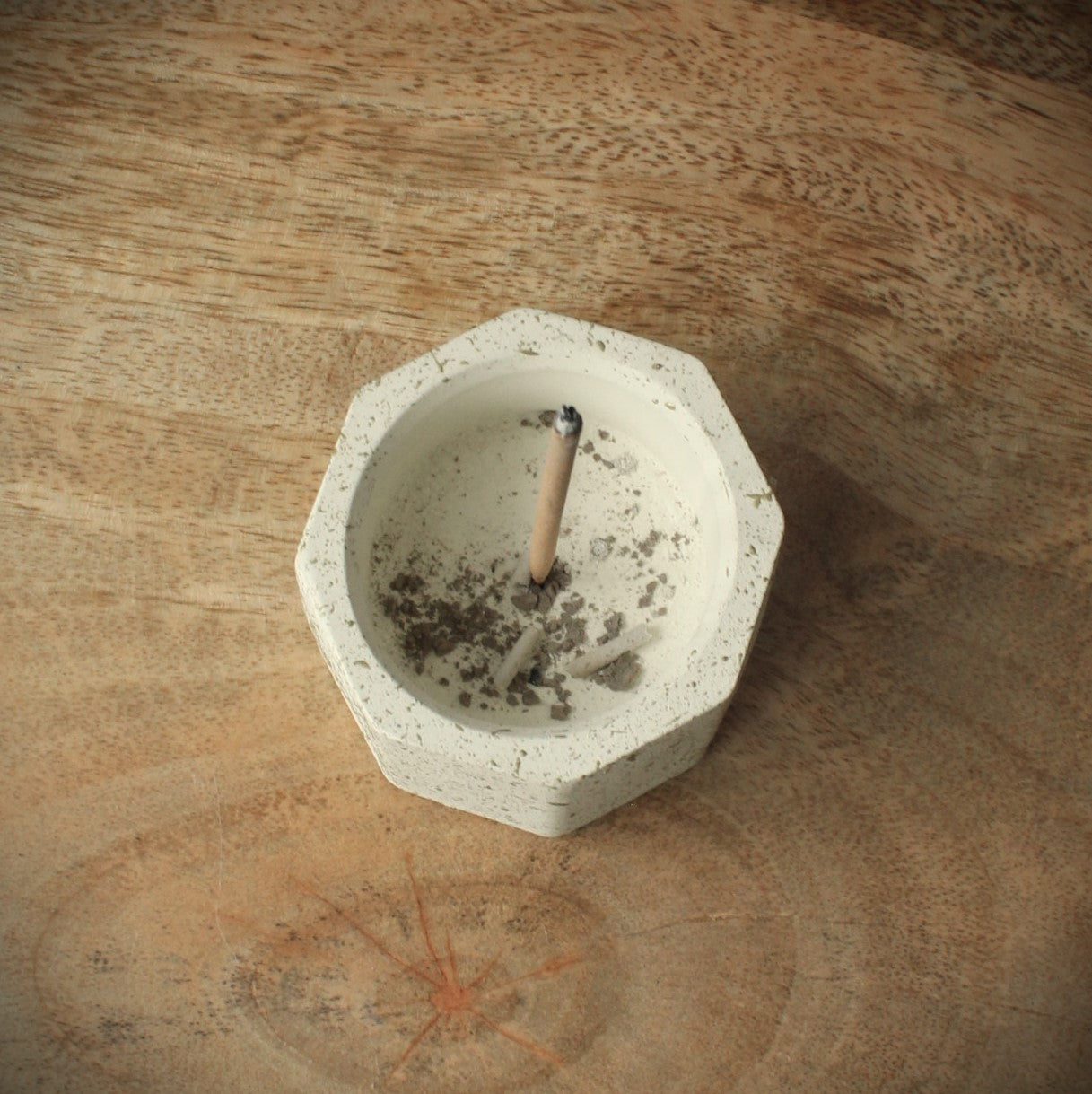 Hexagonal Cast Stone Incense Holder