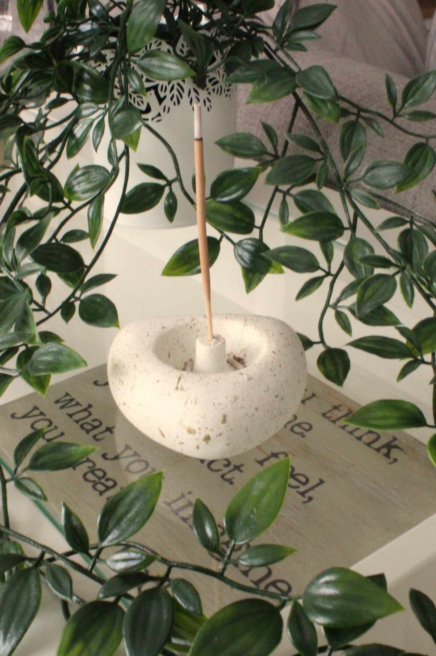 Quiet Heart – Cast Stone Incense Holder