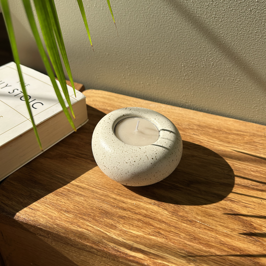 Cast stone Sanctuary tealight holder, main lead product shot
