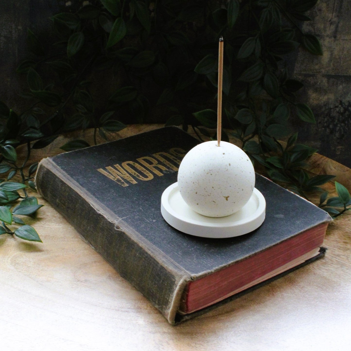 Minimalist Stone Incense Holder – Handmade Orb and Tray Set for Calm Rituals