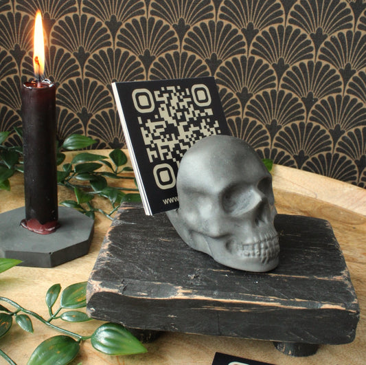 Skull Business Card Holder - Phantom Grey Stone