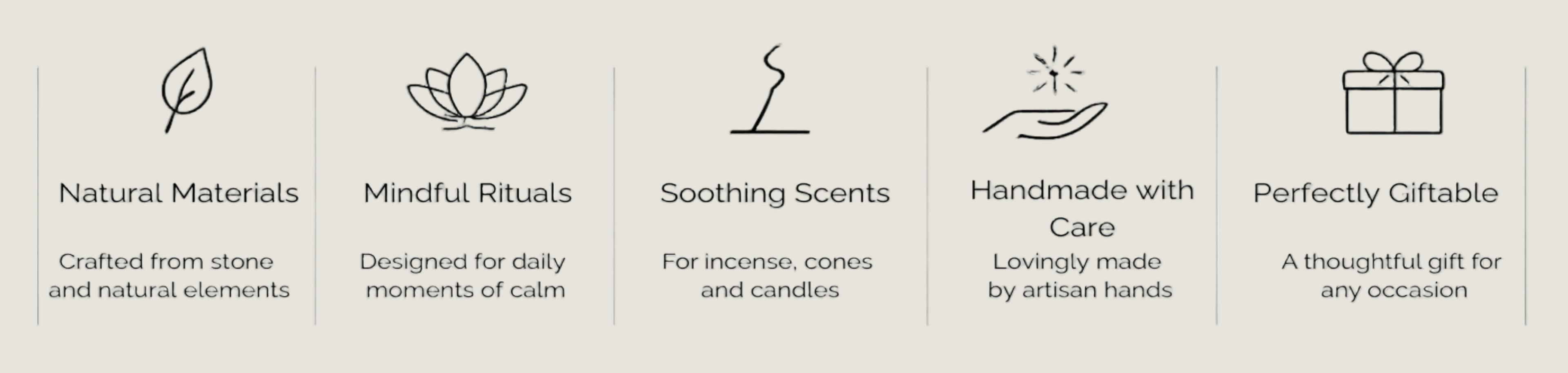 Set of icons and text describing product features on a branded background