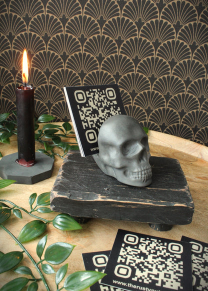 Skull Business Card Holder - Phantom Grey Stone