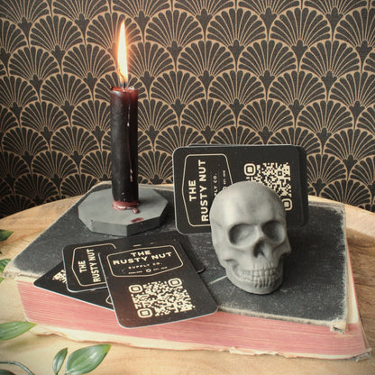 Skull Business Card Holder - Phantom Grey Stone
