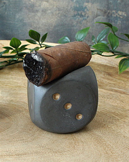 Stone Cigar Rest – Handmade Vintage Dice Cigar Holder