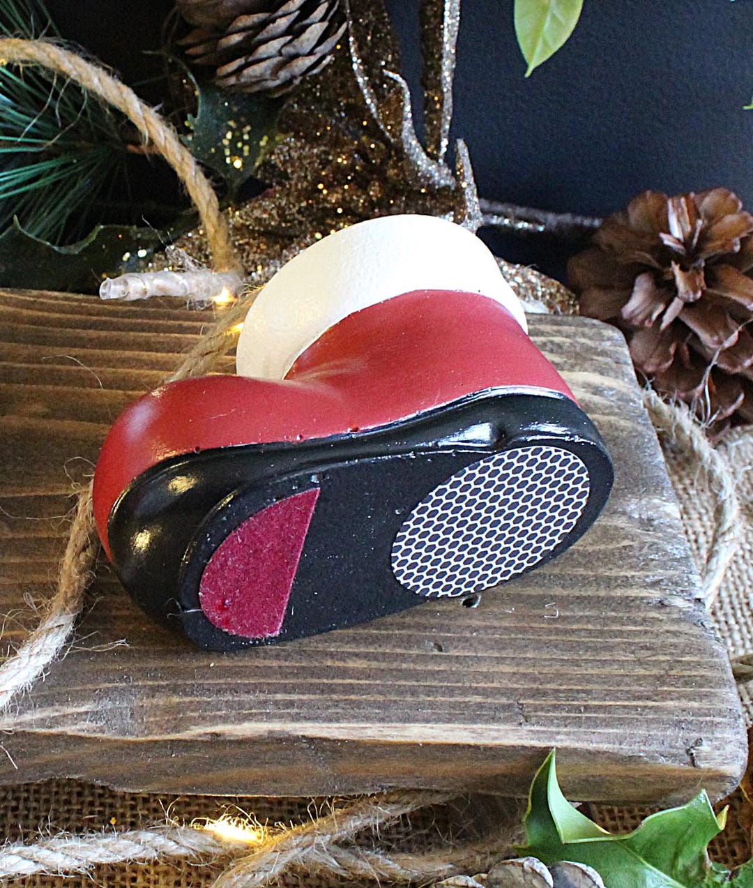 Underside of the Santa boot showing the striker pad