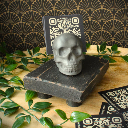 Skull Business Card Holder - Phantom Grey Stone