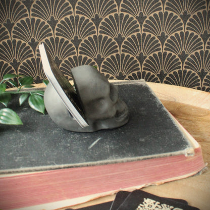 Skull Business Card Holder - Phantom Grey Stone